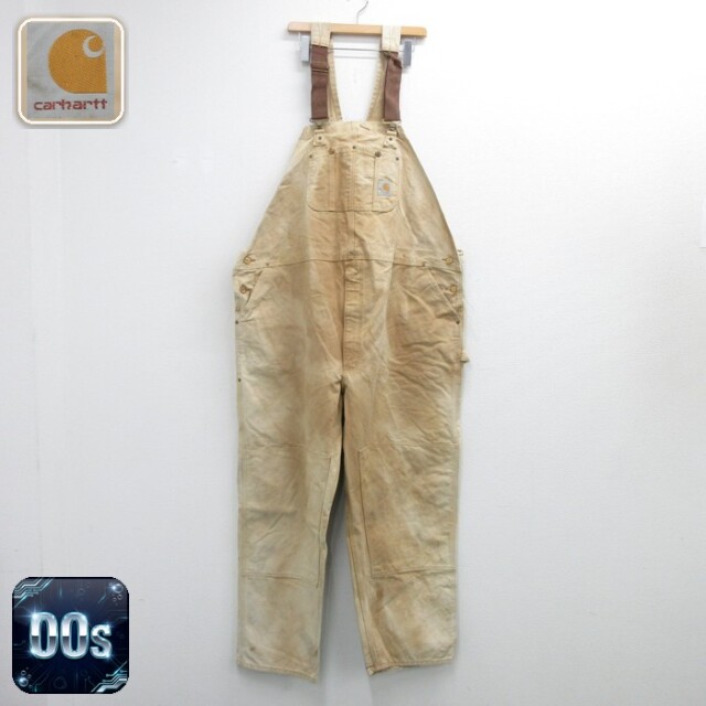 W54★古着 カーハート Carhartt パンツ メンズ 00年代 00s ダブルニー ダック地 コットン ベージュ【spe】 26sep09