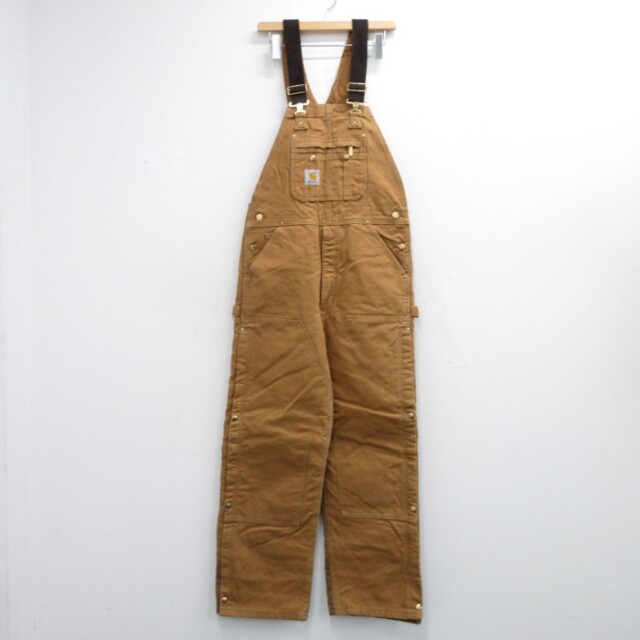 W33★古着 カーハート Carhartt パンツ メンズ ダブルニー ダック地 ポリエステル ベージュ【spe】 26sep24