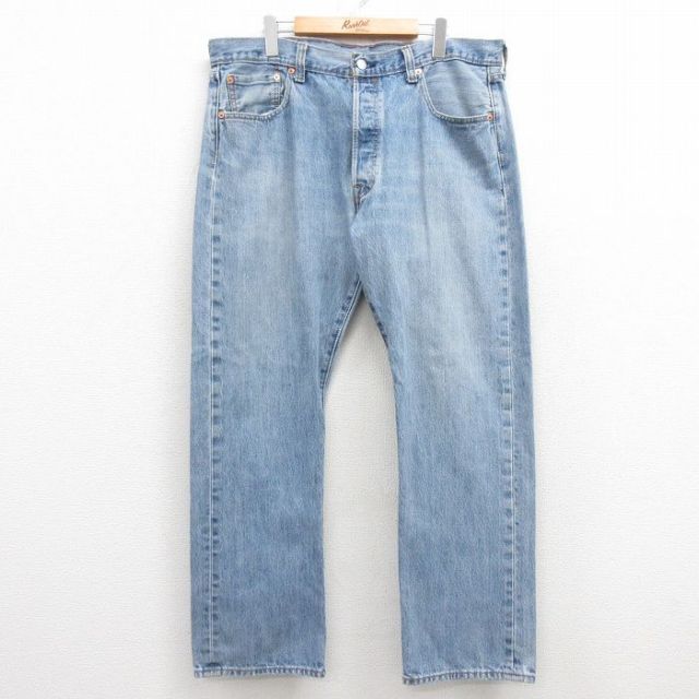 W38★古着 ジーンズ Levis リーバイス 501 メンズ コットン 紺 ネイビー デニム 25feb05 中古 ボトムス ジーパン Gパン ロング パンツ