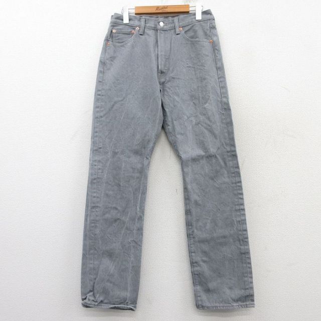 W31★古着 ジーンズ Levis リーバイス 501 メンズ コットン グレー デニム 25feb15 中古 ボトムス ジーパン Gパン ロング パンツ