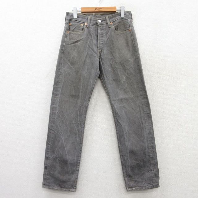 W29★古着 ジーンズ Levis リーバイス 501 メンズ コットン グレー デニム 25mar22 中古 ボトムス ジーパン Gパン ロング パンツ