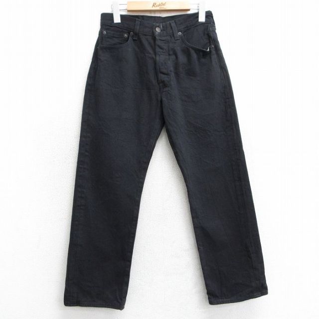 W29★古着 ジーンズ Levis リーバイス 501 メンズ コットン 黒 ブラック デニム 25mar24 中古 ボトムス ジーパン Gパン ロング パンツ