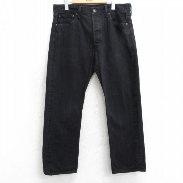 W36★古着 ジーンズ Levis リーバイス 501 メンズ コットン 黒 ブラック デニム 25mar24 中古 ボトムス ジーパン Gパン ロング パンツ