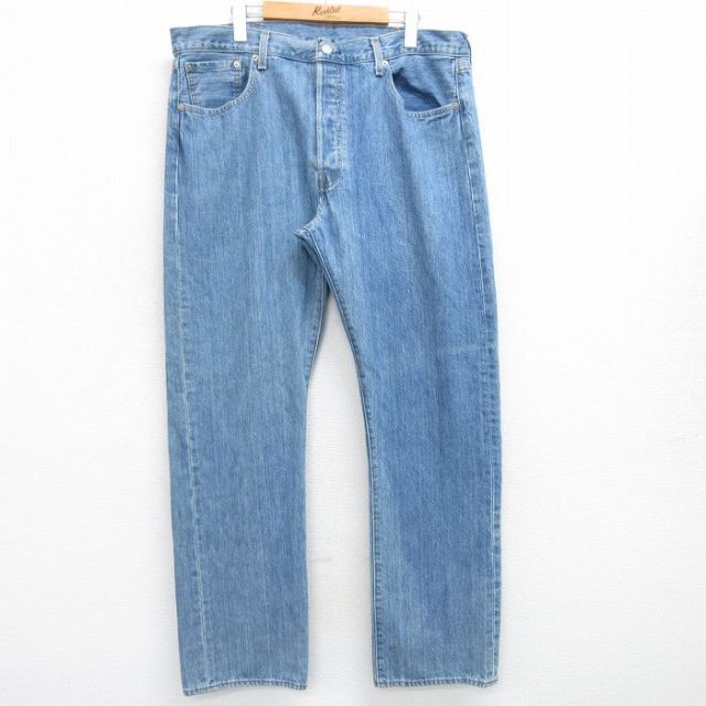 W38★古着 ジーンズ Levis リーバイス 501 メンズ 紺 ネイビー デニム 25mar25 中古 ボトムス ジーパン Gパン ロング パンツ
