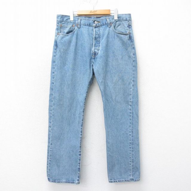 W36★古着 ジーンズ Levis リーバイス 501 メンズ コットン 紺 ネイビー デニム 25apr12 中古 ボトムス ジーパン Gパン ロング パンツ