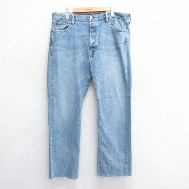 【20%OFF】W37★古着 ジーンズ Levis リーバイス 501 メンズ ヒゲ 紺 ネイビー デニム 25jun17 中古 ボトムス ジーパン Gパン ロング パンツ