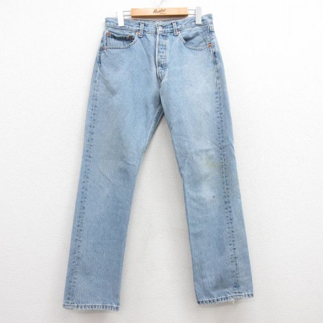 W29★古着 ジーンズ Levis リーバイス 501 メンズ 00年代 00s コットン 紺 ネイビー デニム 25jul17 中古 ボトムス ジーパン Gパン ロング パンツ