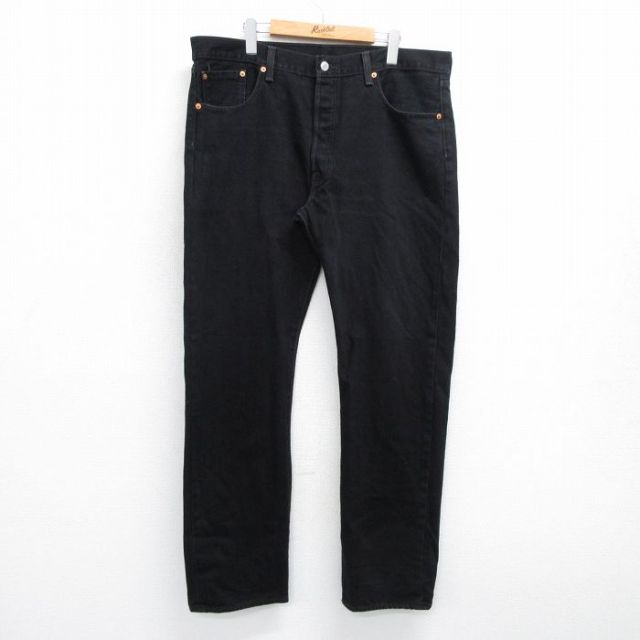 W39★古着 ジーンズ Levis リーバイス 501 メンズ コットン 黒 ブラック デニム 25aug08 中古 ボトムス ジーパン Gパン ロング パンツ