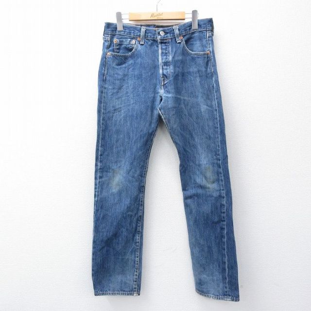W30★古着 ジーンズ Levis リーバイス 501 メンズ コットン 紺 デニム 26jan15