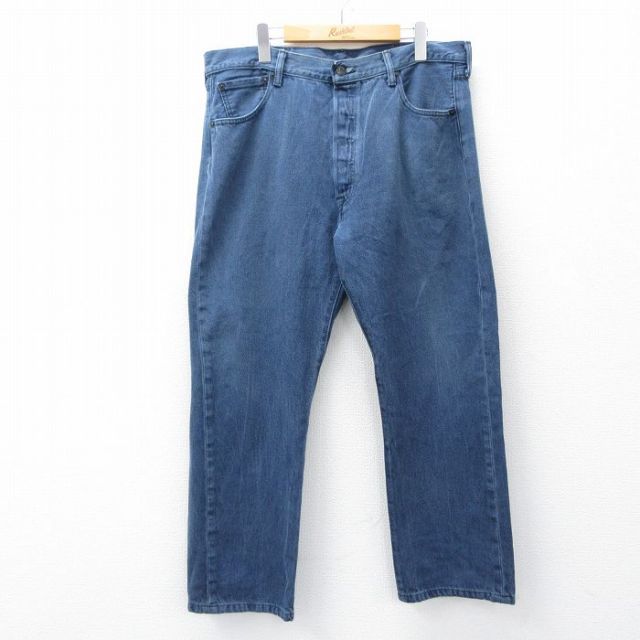 W36★古着 ジーンズ Levis リーバイス 501 メンズ コットン 紺 デニム 26jan15