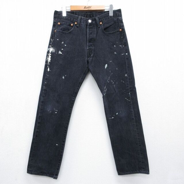 W31★古着 リーバイス Levis 501 ジーンズ メンズ コットン ブラック デニム【spe】 26jul23