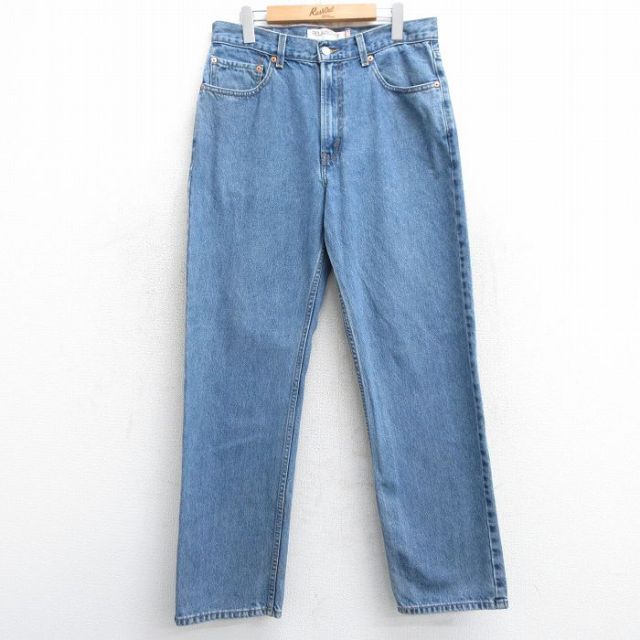 W32★古着 ジーンズ Levis リーバイス 550 メンズ コットン 紺 ネイビー デニム 25feb01 中古 ボトムス ジーパン Gパン ロング パンツ