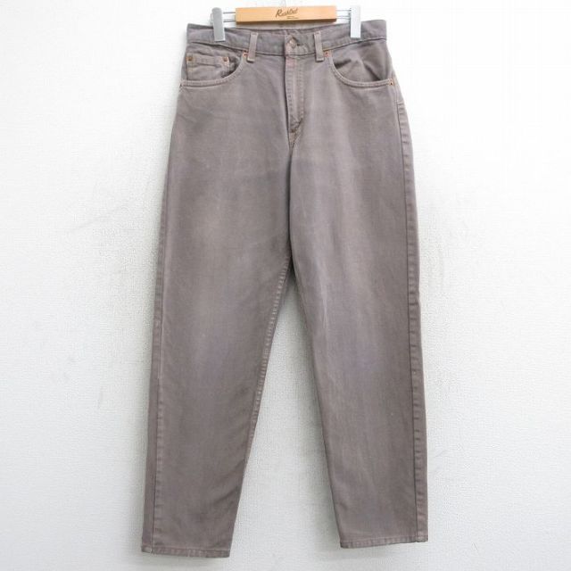 W31★古着 ジーンズ Levis リーバイス 550 メンズ 90年代 90s コットン USA製 薄茶 ブラウン デニム 25feb01 中古 ボトムス ジーパン Gパン ロング パンツ