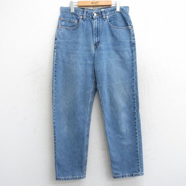 W32★古着 ジーンズ Levis リーバイス 550 メンズ 00年代 00s ヒゲ コットン カナダ製 紺 ネイビー デニム 【spe】 25feb01 中古 ボトムス ジーパン Gパン ロング パンツ