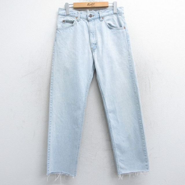 W29★古着 ジーンズ Levis リーバイス 505 メンズ 90年代 90s USA製 薄紺 ネイビー デニム 25feb21 中古 ボトムス ジーパン Gパン ロング パンツ