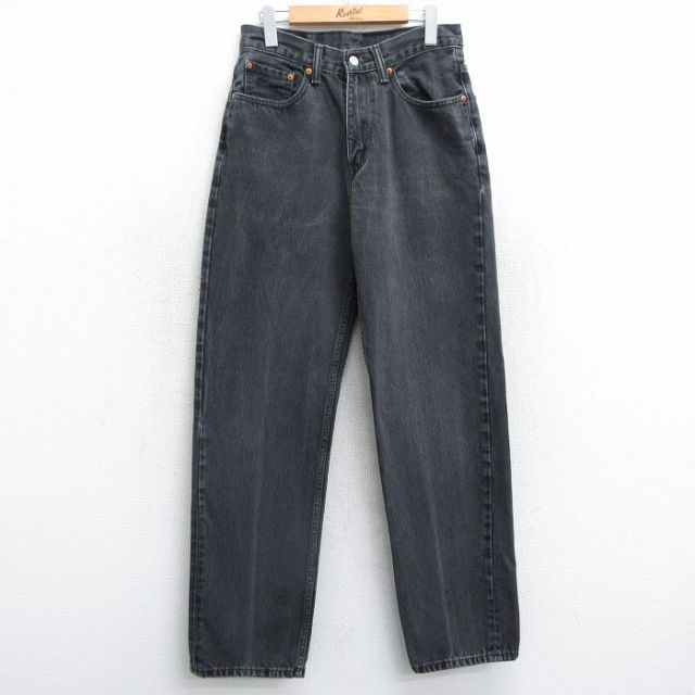W29★古着 ジーンズ Levis リーバイス 550 メンズ コットン 黒 ブラック デニム 25feb21 中古 ボトムス ジーパン Gパン ロング パンツ