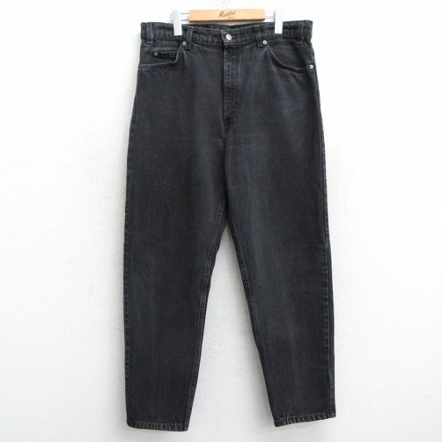 W36★古着 ジーンズ Levis リーバイス 550 メンズ 00年代 00s テーパード コットン 黒 ブラック デニム 25feb21 中古 ボトムス ジーパン Gパン ロング パンツ