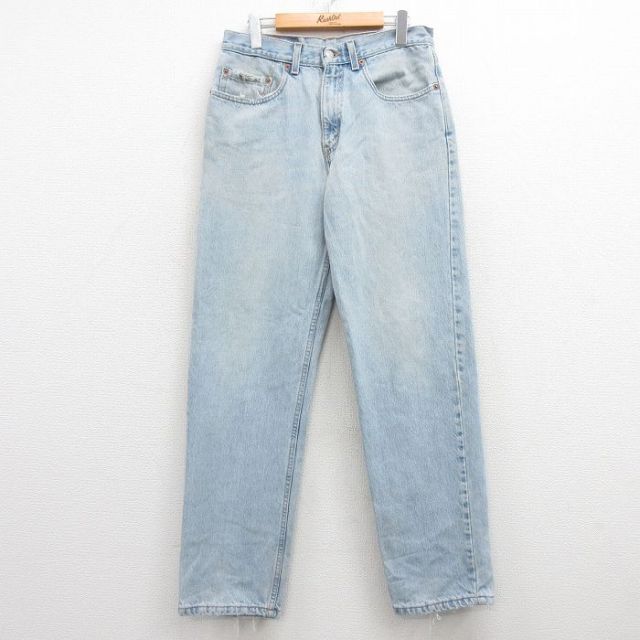 W32★古着 ジーンズ Levis リーバイス 550 メンズ 90年代 90s コットン USA製 紺 ネイビー デニム 25feb26 中古 ボトムス ジーパン Gパン ロング パンツ