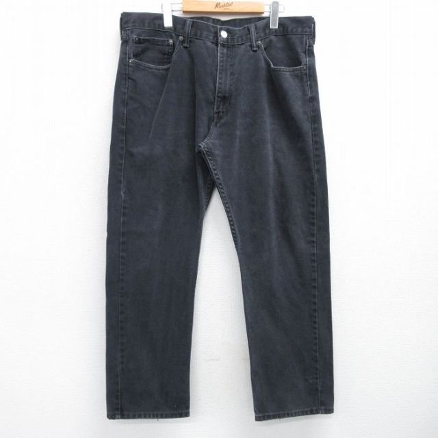 W38★古着 ジーンズ Levis リーバイス 505 メンズ コットン 黒 ブラック デニム 25feb28 中古 ボトムス ジーパン Gパン ロング パンツ