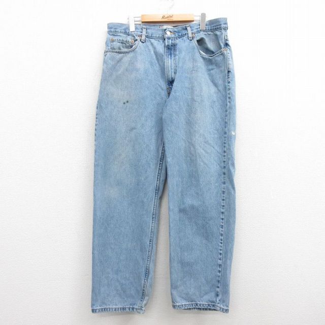 W37★古着 ジーンズ Levis リーバイス 550 メンズ コットン 紺 ネイビー デニム 25mar01 中古 ボトムス ジーパン Gパン ロング パンツ