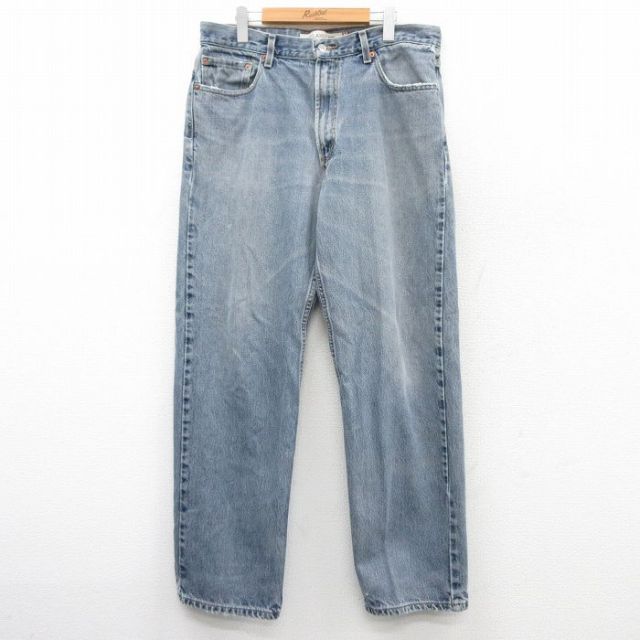 W39★古着 ジーンズ Levis リーバイス 550 メンズ 薄紺 ネイビー デニム 25mar17 中古 ボトムス ジーパン Gパン ロング パンツ