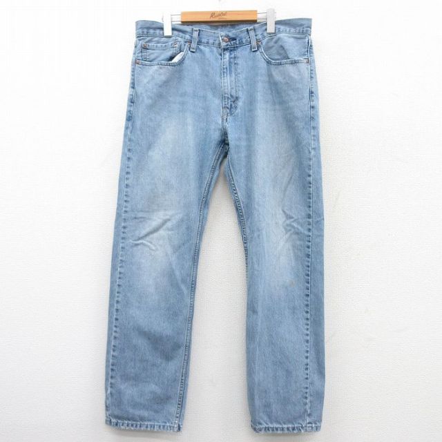 W38★古着 ジーンズ Levis リーバイス 505 メンズ 薄紺 ネイビー デニム 25mar17 中古 ボトムス ジーパン Gパン ロング パンツ