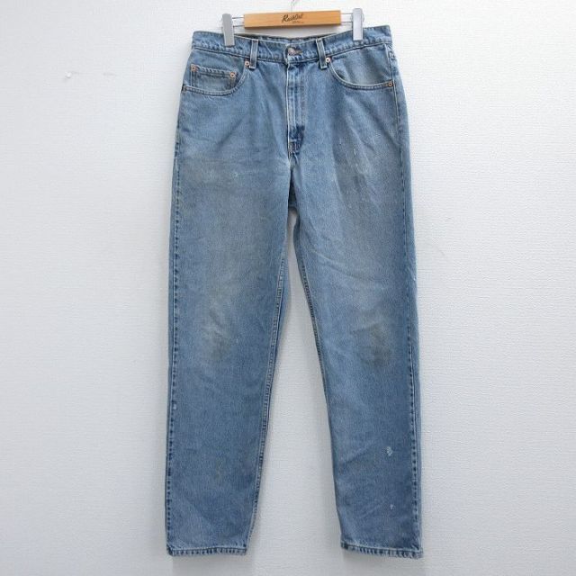 【50%OFF】W33★古着 ジーンズ Levis リーバイス 550 メンズ 00年代 00s コットン 薄紺 ネイビー デニム 【spe】 25mar17 中古 ボトムス ジーパン Gパン ロング パンツ