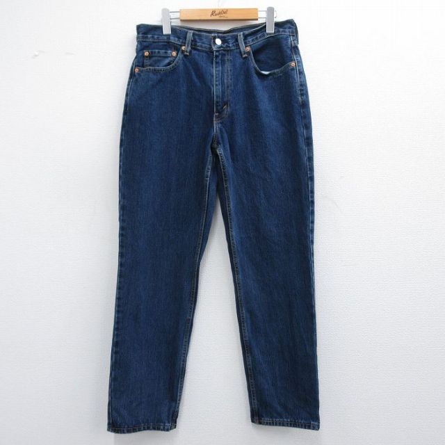 W33★古着 ジーンズ Levis リーバイス 550 メンズ コットン 紺 ネイビー デニム 25mar17 中古 ボトムス ジーパン Gパン ロング パンツ