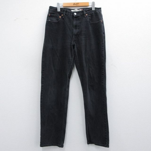 W33★古着 ジーンズ Levis リーバイス 550 メンズ コットン 黒 ブラック デニム 【spe】 25mar17 中古 ボトムス ジーパン Gパン ロング パンツ