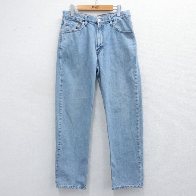 W31★古着 ジーンズ Levis リーバイス 550 メンズ コットン 薄紺 ネイビー デニム 25mar17 中古 ボトムス ジーパン Gパン ロング パンツ