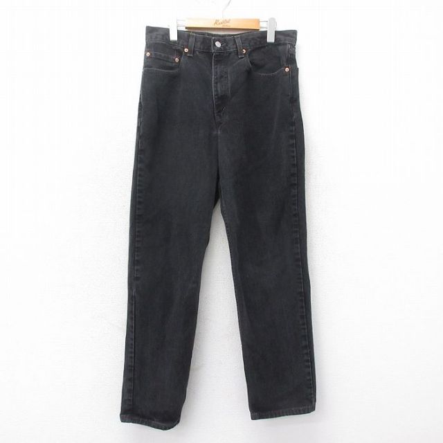 W34★古着 ジーンズ Levis リーバイス 550 メンズ 90年代 90s コットン USA製 黒 ブラック デニム 【spe】 25mar18 中古 ボトムス ジーパン Gパン ロング パンツ