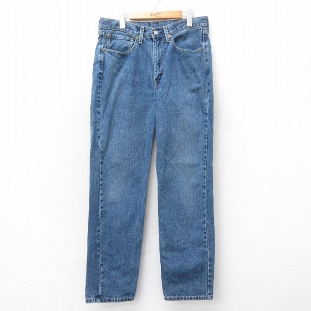 W34★古着 ジーンズ Levis リーバイス 550 メンズ コットン 紺 ネイビー デニム 25mar18 中古 ボトムス ジーパン Gパン ロング パンツ