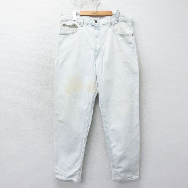 W38★古着 ジーンズ Levis リーバイス 550 メンズ 90年代 90s コットン USA製 薄紺 ネイビー デニム 25mar18 中古 ボトムス ジーパン Gパン ロング パンツ