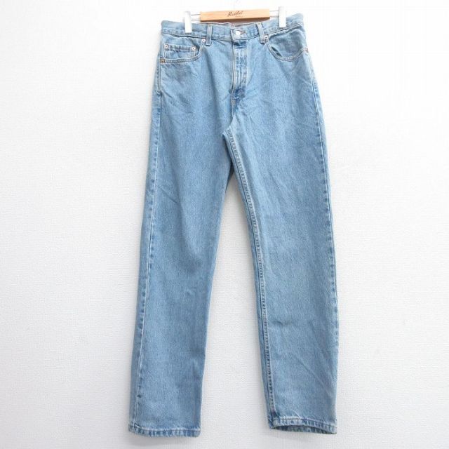 W35★古着 ジーンズ Levis リーバイス 505 メンズ 90年代 90s コットン USA製 紺 ネイビー デニム 25mar25 中古 ボトムス ジーパン Gパン ロング パンツ