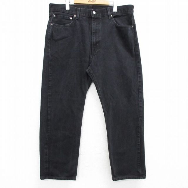 W38★古着 ジーンズ Levis リーバイス 505 メンズ コットン 黒 ブラック デニム 25mar28 中古 ボトムス ジーパン Gパン ロング パンツ