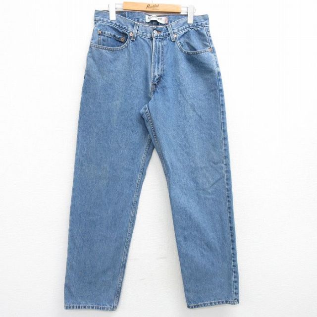 W32★古着 ジーンズ Levis リーバイス 550 メンズ コットン 紺 ネイビー デニム 25mar28 中古 ボトムス ジーパン Gパン ロング パンツ