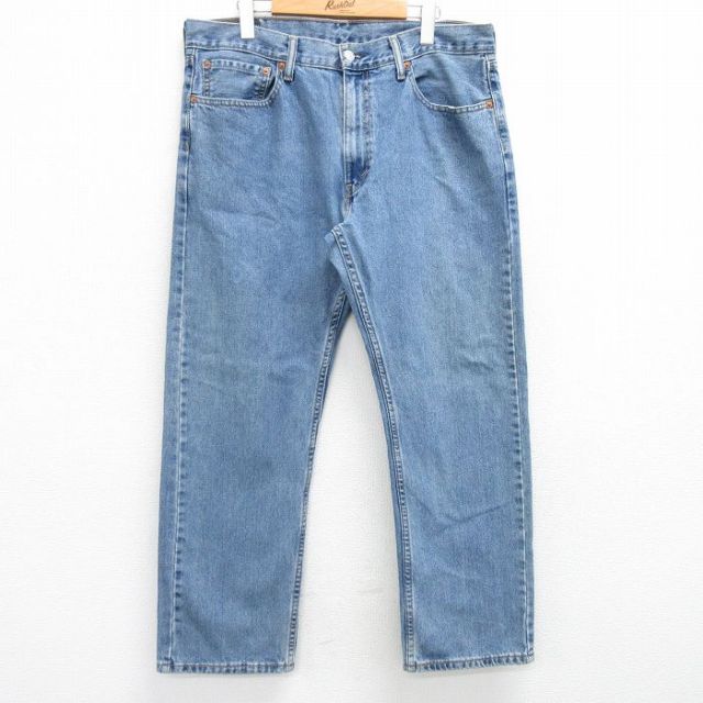 W36★古着 ジーンズ Levis リーバイス 505 メンズ コットン 紺 ネイビー デニム 25mar28 中古 ボトムス ジーパン Gパン ロング パンツ