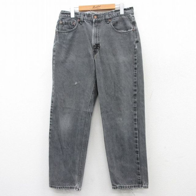 W33★古着 ジーンズ Levis リーバイス 550 メンズ 90年代 90s コットン USA製 黒 ブラック デニム 25mar28 中古 ボトムス ジーパン Gパン ロング パンツ
