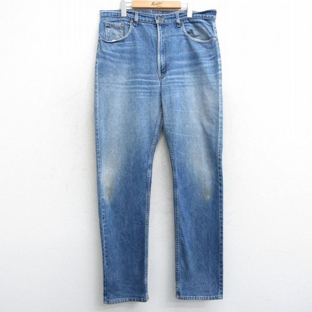 W38★古着 ジーンズ Levis リーバイス 505 メンズ 90年代 90s ヒゲ コットン USA製 紺 ネイビー デニム 【spe】 25apr03 中古 ボトムス ジーパン Gパン ロング パンツ