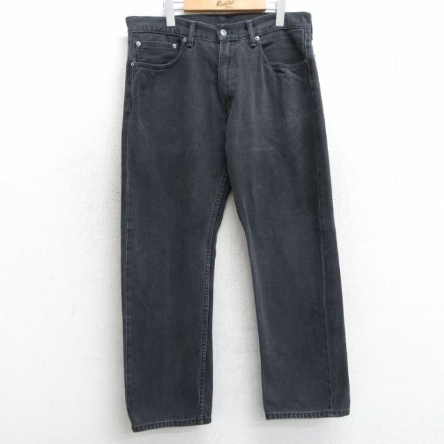 W36★古着 ジーンズ Levis リーバイス 505 メンズ コットン 黒 ブラック デニム 25apr03 中古 ボトムス ジーパン Gパン ロング パンツ