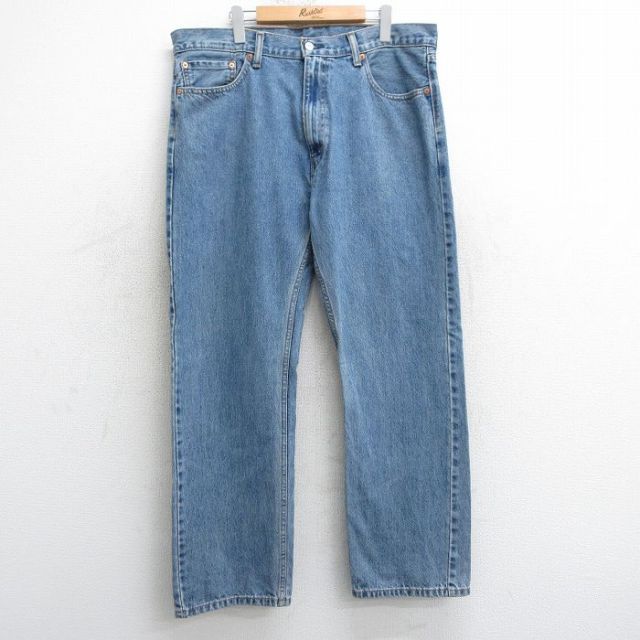 W40★古着 ジーンズ Levis リーバイス 505 メンズ 大きいサイズ コットン 紺 ネイビー デニム 25apr17 中古 ボトムス ジーパン Gパン ロング パンツ