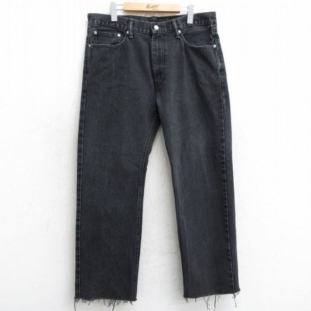 W37★古着 ジーンズ Levis リーバイス 505 メンズ コットン 黒 ブラック デニム 25apr17 中古 ボトムス ジーパン Gパン ロング パンツ