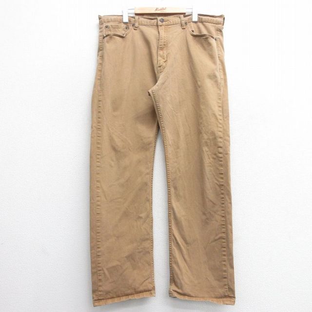 W40★古着 ジーンズ Levis リーバイス 505 メンズ 大きいサイズ 茶系 ブラウン デニム 25apr30 中古 ボトムス ジーパン Gパン ロング パンツ