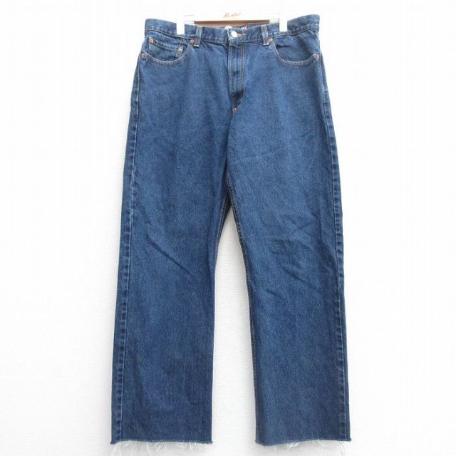 W38★古着 ジーンズ Levis リーバイス 505 メンズ コットン 紺 ネイビー デニム 25apr30 中古 ボトムス ジーパン Gパン ロング パンツ