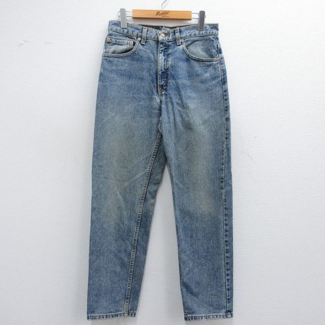 W31★古着 ジーンズ Levis リーバイス 550 メンズ 00年代 00s ヒゲ コットン 紺 ネイビー デニム 25may14 中古 ボトムス ジーパン Gパン ロング パンツ