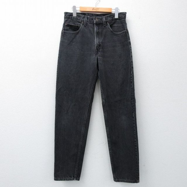 W32★古着 リーバイス Levis 550 メンズ 90年代 90s ヒゲ コットン USA製 黒 ブラック デニム 【spe】 25may15 中古 ボトムス ジーパン Gパン ロング パンツ