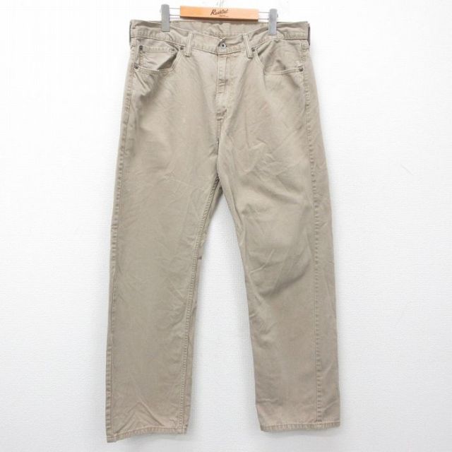 W37★古着 ジーンズ Levis リーバイス 505 メンズ コットン ベージュ カーキ 25may16 中古 ボトムス ジーパン Gパン ロング パンツ
