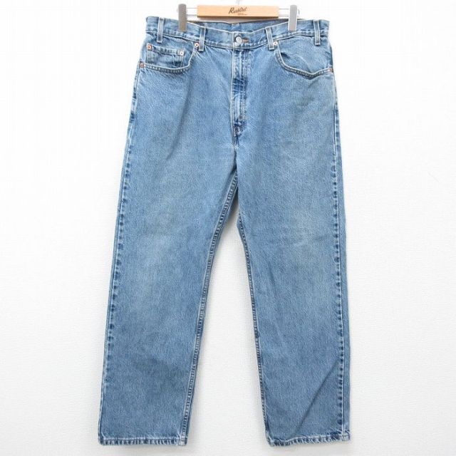 W37★古着 ジーンズ Levis リーバイス 505 メンズ 00年代 00s コットン 紺 ネイビー デニム 25may16 中古 ボトムス ジーパン Gパン ロング パンツ