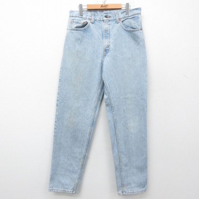 【50%OFF】W33★古着 ジーンズ Levis リーバイス 550 メンズ 90年代 90s コットン 薄紺 ネイビー デニム 25may16 中古 ボトムス ジーパン Gパン ロング パンツ