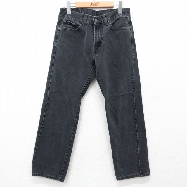 W30★古着 ジーンズ Levis リーバイス 505 メンズ コットン 黒 ブラック デニム 25may16 中古 ボトムス ジーパン Gパン ロング パンツ